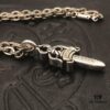 High-Version Koro Heart Medium Double-Sided Sword Pendant with Clear Engraving, Paired with Letter Chain, Available in 50-70cm Length