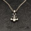 High Version Crocs Large Double Ring Boy Scout Flower Pendant with Letter Chain, Size 50-70, Can Be Paired with Other Necklaces
