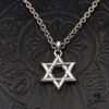 69300b1c12f62673a6fabb7a High-Version Chrome Hearts Large Six-Pointed Star Pendant Necklace, Worn by Numerous Celebrities, Gradual Size Transition from Small to Large at Every Angle, Precise Details, Original Handwritten Engraving, Paired with Letter Chain, Adjustable Length 50-70cm Available