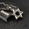 69300b1d12f62673a6fabb7b High-Version Chrome Hearts Large Six-Pointed Star Pendant Necklace, Worn by Numerous Celebrities, Gradual Size Transition from Small to Large at Every Angle, Precise Details, Original Handwritten Engraving, Paired with Letter Chain, Adjustable Length 50-70cm Available