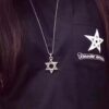 69300b1d12f62673a6fabb7c High-Version Chrome Hearts Large Six-Pointed Star Pendant Necklace, Worn by Numerous Celebrities, Gradual Size Transition from Small to Large at Every Angle, Precise Details, Original Handwritten Engraving, Paired with Letter Chain, Adjustable Length 50-70cm Available
