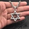 69300b1d12f62673a6fabb7d High-Version Chrome Hearts Large Six-Pointed Star Pendant Necklace, Worn by Numerous Celebrities, Gradual Size Transition from Small to Large at Every Angle, Precise Details, Original Handwritten Engraving, Paired with Letter Chain, Adjustable Length 50-70cm Available
