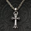 69300b1e12f62673a6fabb80 High-Version Chrome Hearts Classic Medium Waterdrop Double Cross Pendant Necklace with Letter Chain, 50-70cm Adjustable Length