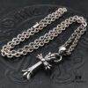 69300b1f12f62673a6fabb82 High-Version Chrome Hearts Classic Medium Waterdrop Double Cross Pendant Necklace with Letter Chain, 50-70cm Adjustable Length