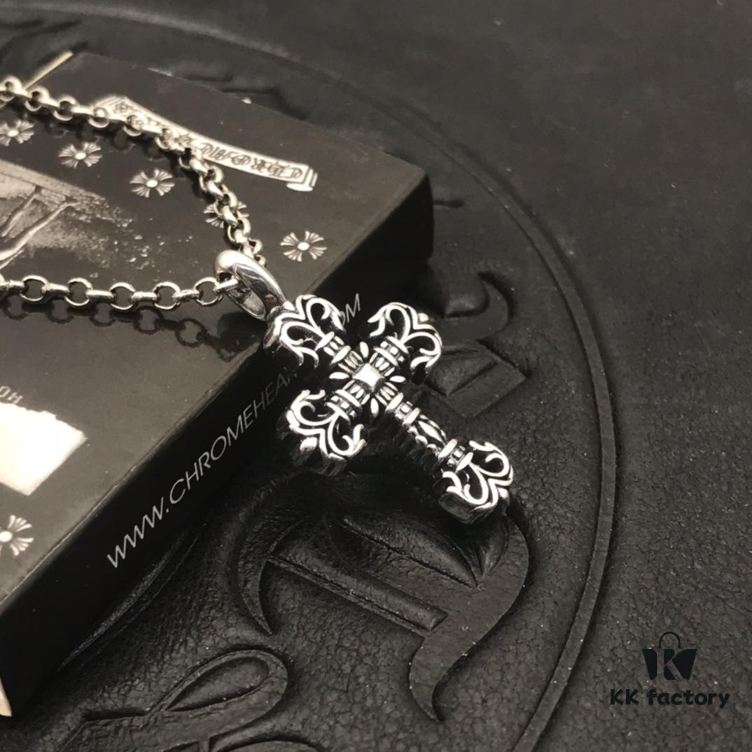 69300b2312f62673a6fabb8c High-Version Chrome Hearts Mini Flame Cross Pendant, Small Size, Highly Versatile