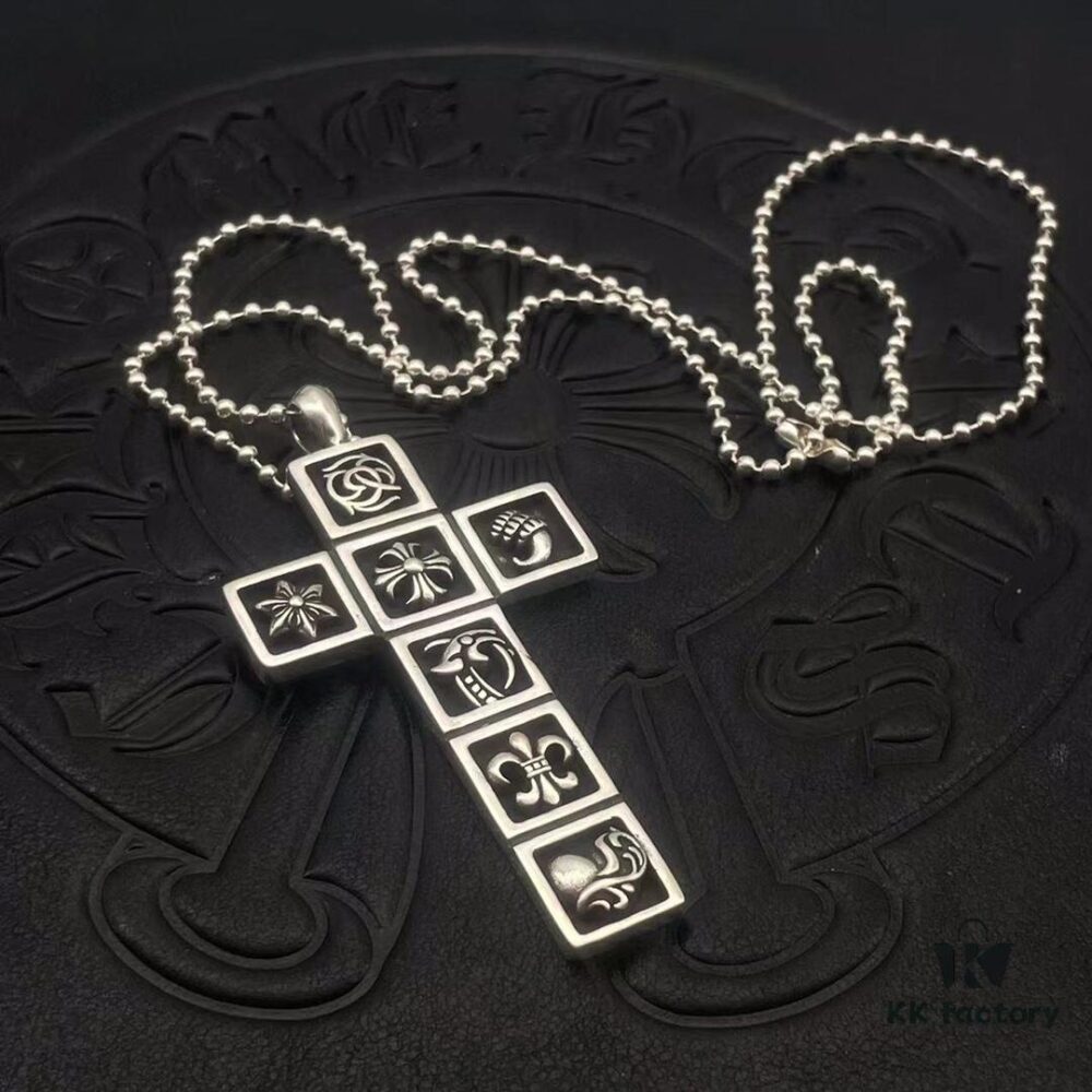69300b2712f62673a6fabb94 High-End Croxx Seven-Element Cross Pendant Paired with Classic Bead Chain, Available in 50-70cm Lengths