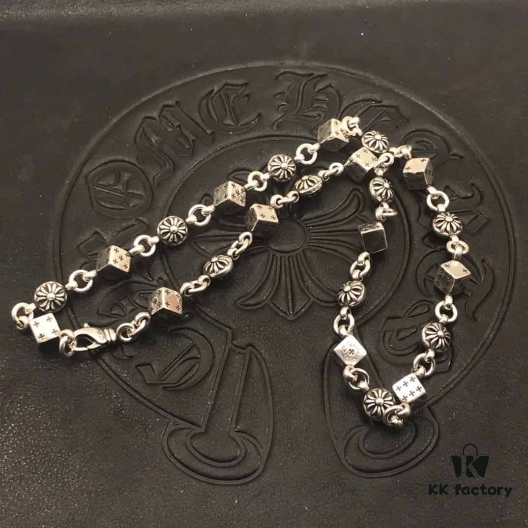 69300b3112f62673a6fabba8 High-Version Chrome Hearts Dice Necklace, Precise Engraving, Uniform Dice Orientation, Original Lobster Clasp