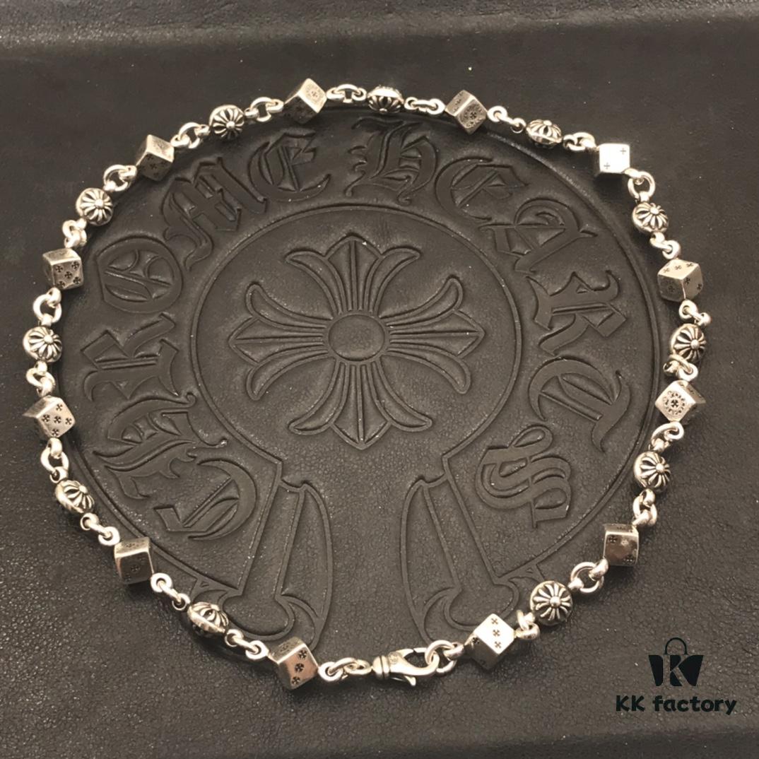 69300b3112f62673a6fabba9 High-Version Chrome Hearts Dice Necklace, Precise Engraving, Uniform Dice Orientation, Original Lobster Clasp