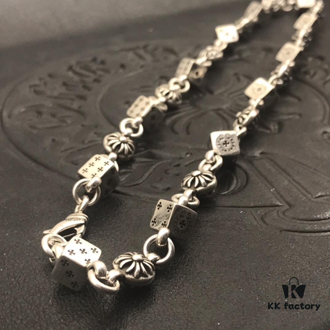 69300b3112f62673a6fabbaa High-Version Chrome Hearts Dice Necklace, Precise Engraving, Uniform Dice Orientation, Original Lobster Clasp