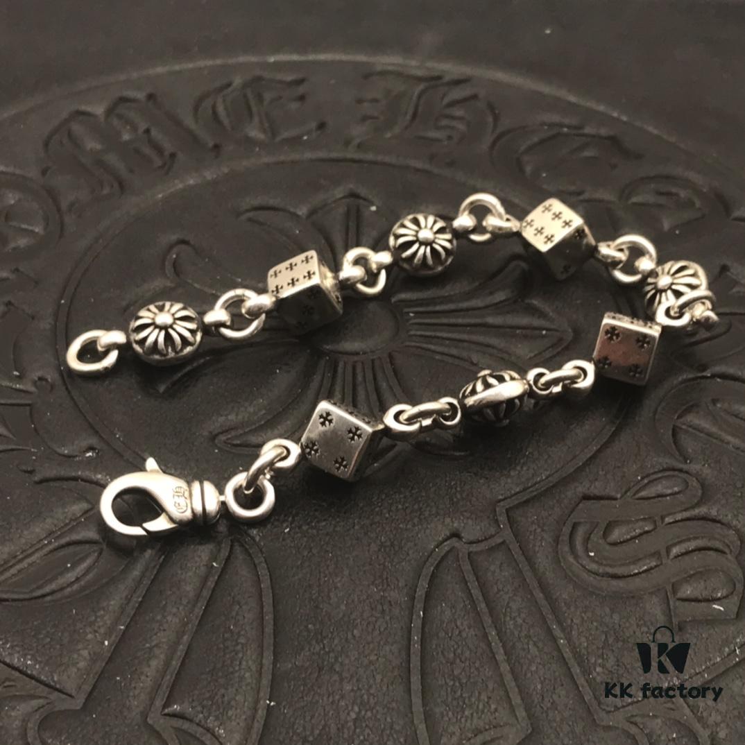 69300b3512f62673a6fabbb1 High-Version Chrome Hearts Sold-Out Dice Bracelet for Men and Women, 18/20/22cm, Model CS003