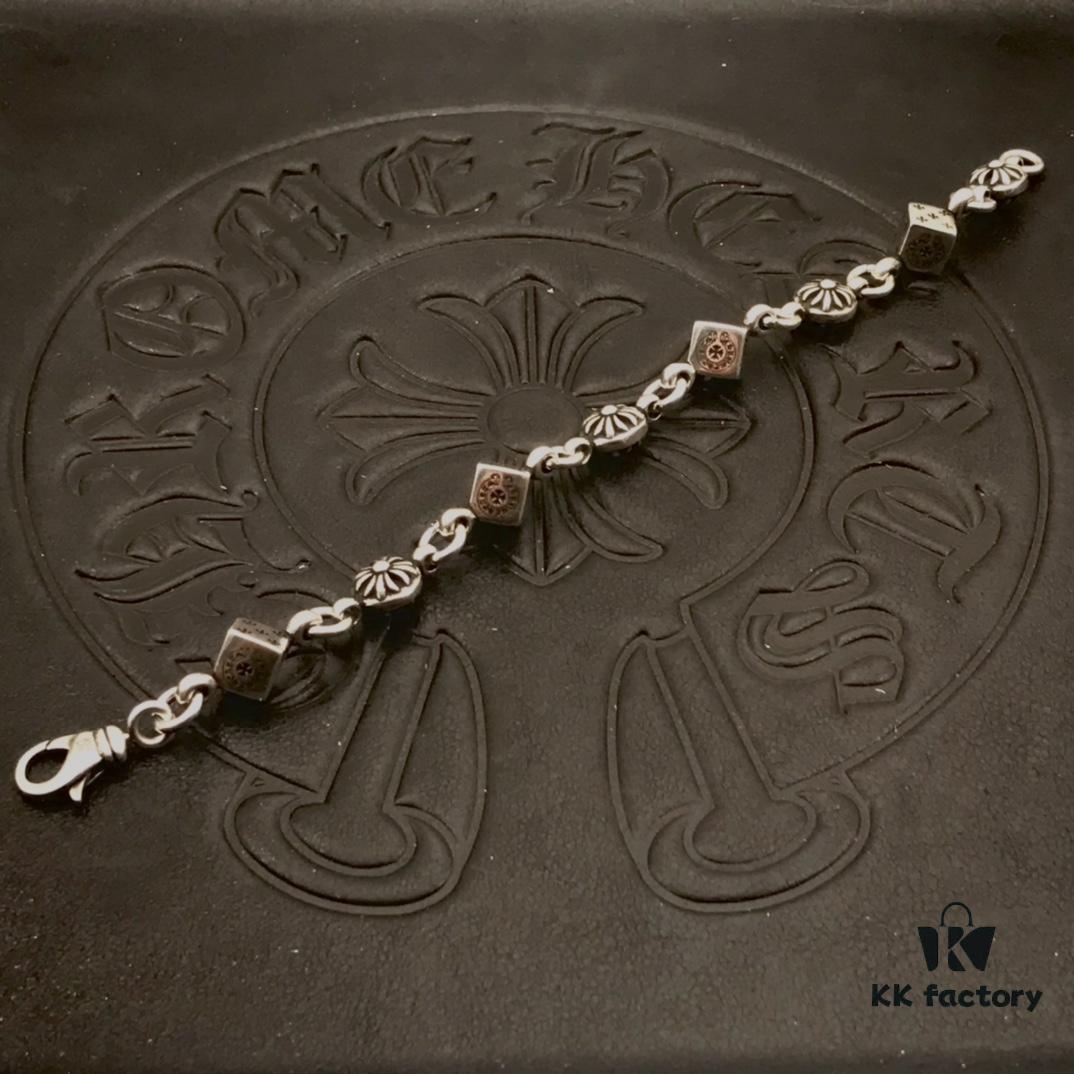 69300b3512f62673a6fabbb4 High-Version Chrome Hearts Sold-Out Dice Bracelet for Men and Women, 18/20/22cm, Model CS003