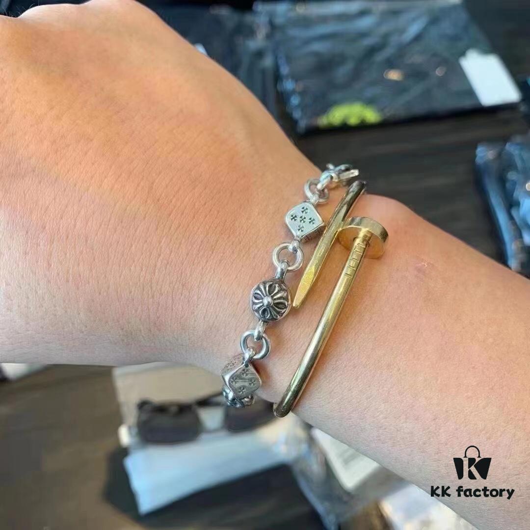 69300b3612f62673a6fabbb5 High-Version Chrome Hearts Sold-Out Dice Bracelet for Men and Women, 18/20/22cm, Model CS003
