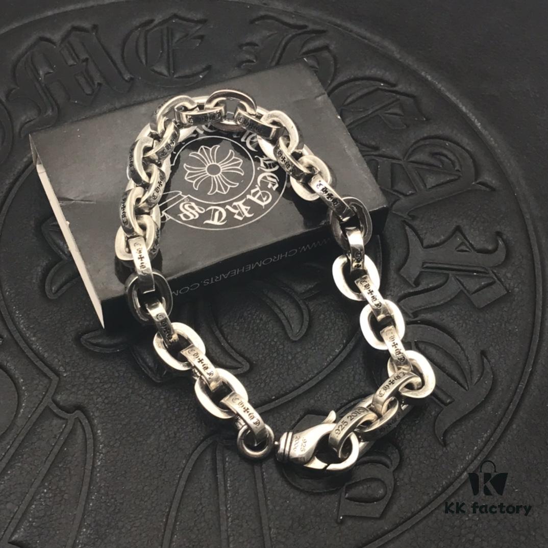 69300b3912f62673a6fabbbb High-Version Chrome Hearts Thick Letter Bracelet, Authentic Lobster Clasp, Clear Engraving, Closely Connected Links, Not Comparable to Common Oversized Extended Versions, Unisex Wear, Available in Sizes 17 to 21