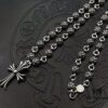 High-Version Chrome Hearts Cross Pendant Necklace with Integrated Chain, Original Horseshoe Clasp, Clear Engraving Details, Unisex Wear, 60cm Length