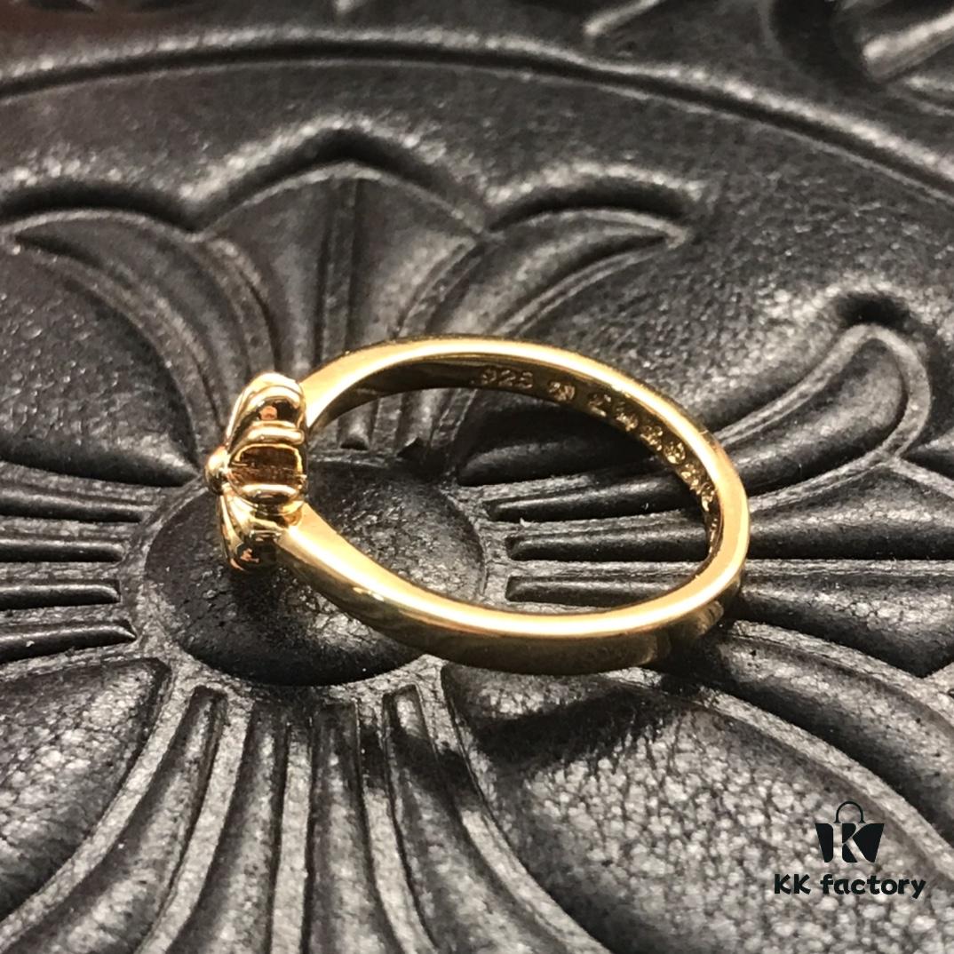 High-End Version Croxx 22K Square Cross Minimalist Ring