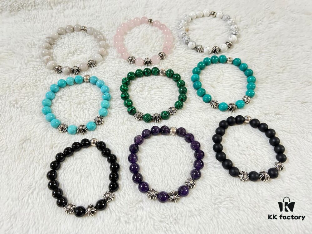 69300b6b12f62673a6fabc0d Chrome Hearts 4-Accessory 10mm Bead Bracelet, Full Color Range, Custom Length Available