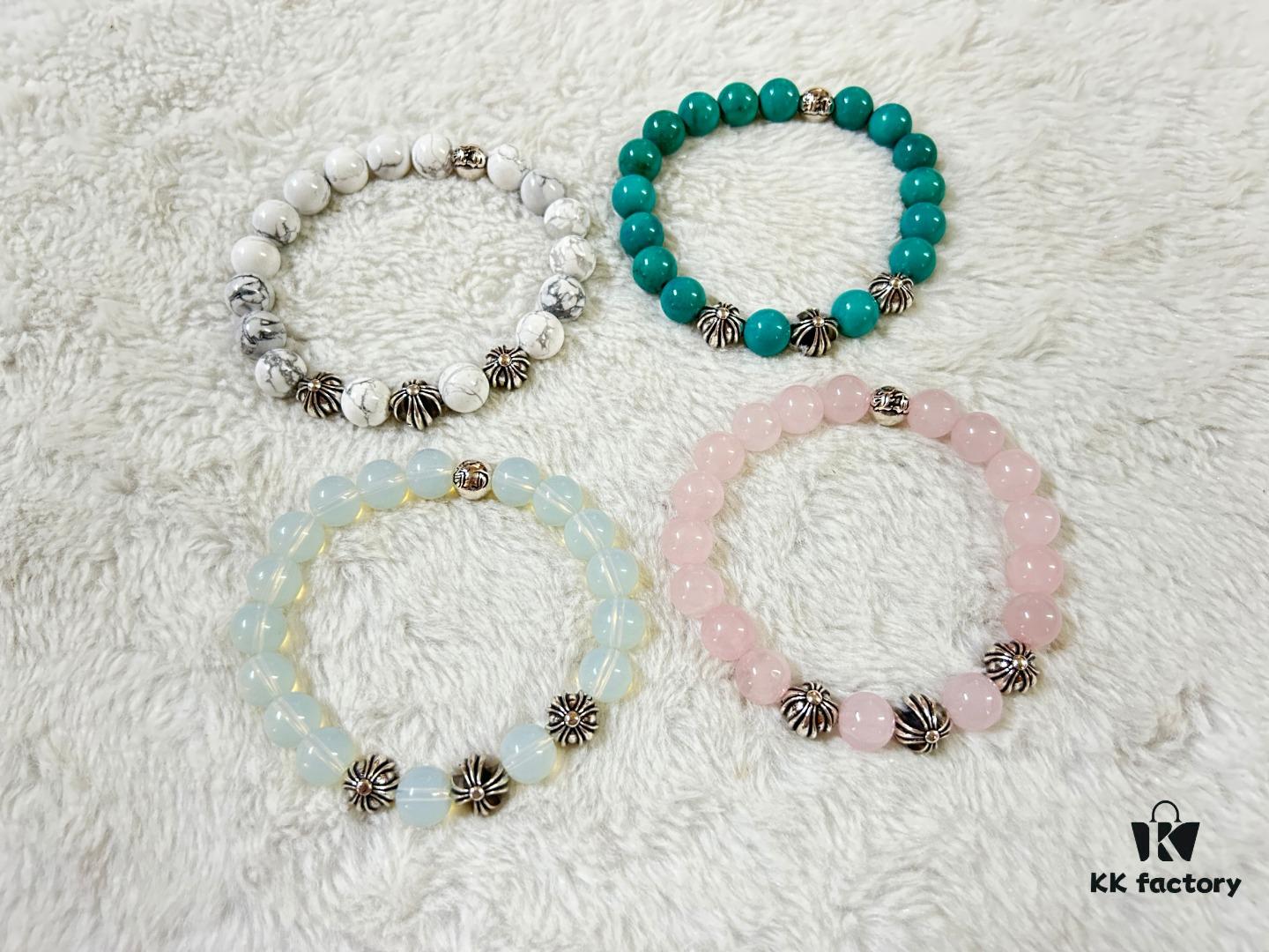 69300b6b12f62673a6fabc0e Chrome Hearts 4-Accessory 10mm Bead Bracelet, Full Color Range, Custom Length Available