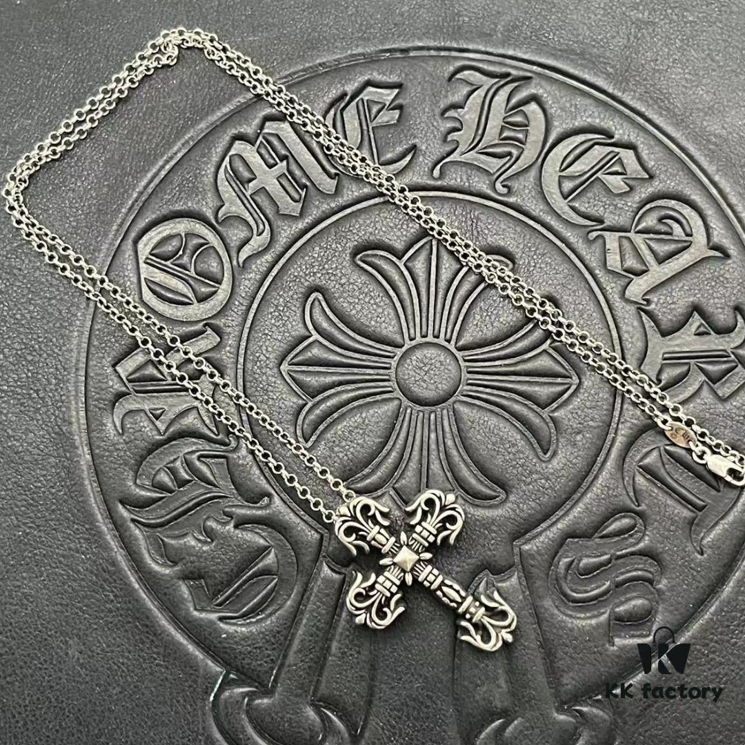 CHROME HEARTS High-Quality Flame Cross Necklace