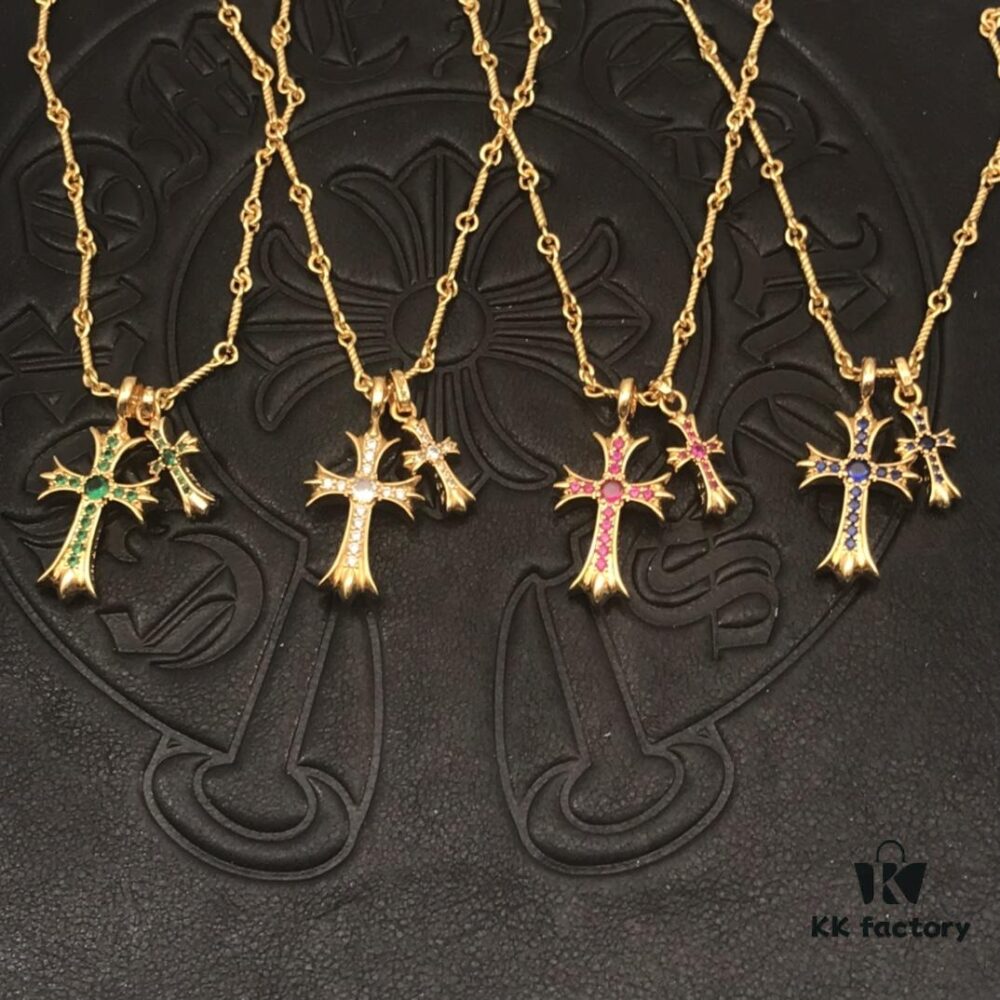 69300b7f12f62673a6fabc28 Chrome Hearts 22K Double Cross Series Necklace