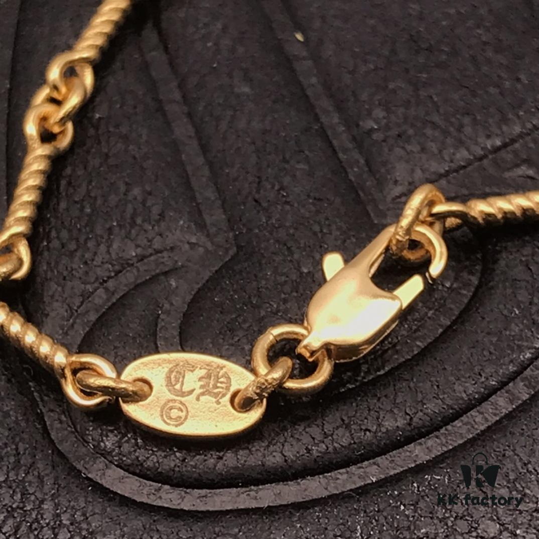 69300b9912f62673a6fabc52 High-Version Chrome Hearts Green Diamond Double Cross Necklace, Thick 22K Gold Plated, Distinct from Common 18K Gold Tone, 22K Offers a Rich Color Close to Pure Gold, One Necklace with Four Adjustable Chains, The Pinnacle of Cross Necklaces, A Timeless Classic