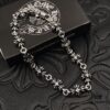 High-Grade Chrome Hearts Diamond-Paved Fine Cross Bracelet, Authentic Buckle Design, Original 14K Gold Engraved Insert, Unisex Wear, Sizes 17-18-19 Available