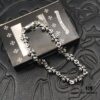 High-Version Chrome Hearts Plain Cross Wristband without Stones, Authentic Buckle Design with Original 14K Engraved Inlay, Unisex Bracelet, Available in Sizes 17-18-19