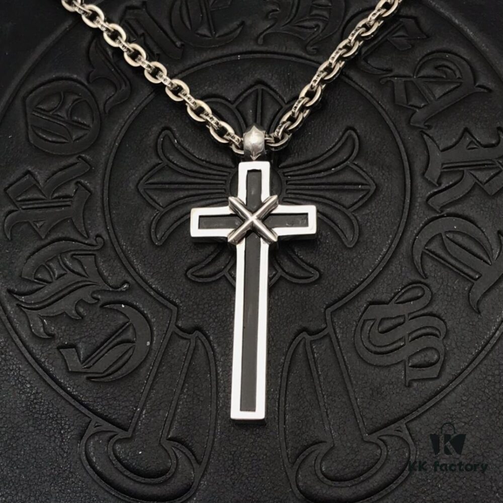 69300ba512f62673a6fabc64 High-Version Chrome Hearts Maple Thor M Collaboration Large Cross Pendant Necklace with Letter Chain, Available in 50-70cm Length