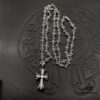 69300ba812f62673a6fabc69 High-Version Chrome Hearts Diamond-Inlaid Cross Necklace, Integrated Chain Set, Reversible Design with One Side Diamond-Inlaid and the Other Plain, 60cm Length, Clear Engraving and Precise Details, Original Buckle
