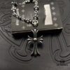 69300ba912f62673a6fabc6d High-Version Chrome Hearts Diamond-Inlaid Cross Necklace, Integrated Chain Set, Reversible Design with One Side Diamond-Inlaid and the Other Plain, 60cm Length, Clear Engraving and Precise Details, Original Buckle
