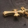 69300bb212f62673a6fabc7a High-Version Chrome Hearts White Diamond Double Cross Necklace, Thick 22K Gold Plated, 50-70cm Adjustable Chain