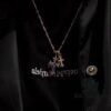 69300bb612f62673a6fabc81 High-Version Chrome Hearts Blue Diamond Double Cross Necklace, Thick 22K Gold Plated, 50-70cm Adjustable Chain
