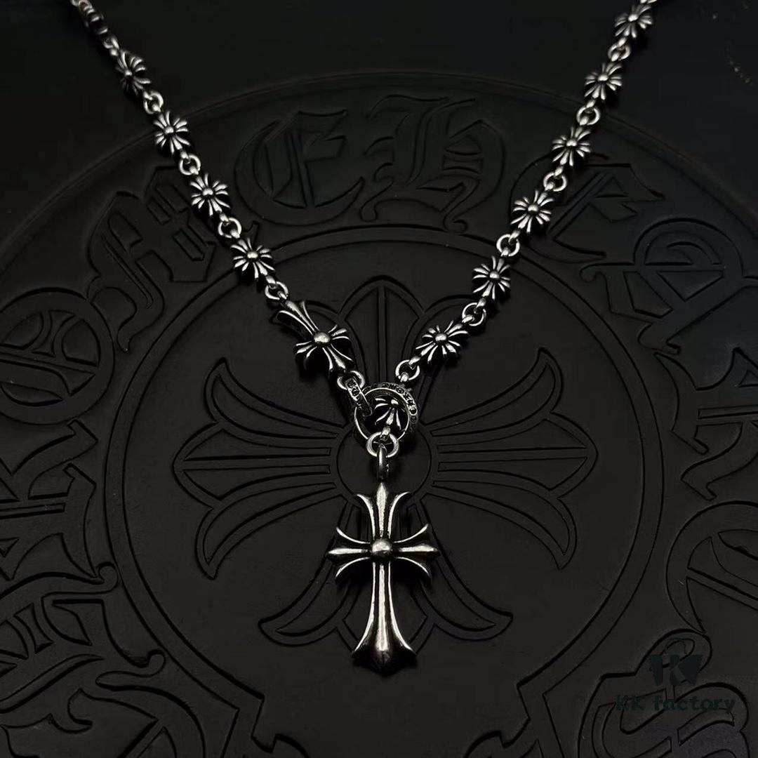 High-Version Chrome Hearts Cross Retractable Adjustable Integrated Chain, Popular Style Worn by Many Influencers, Total Length 65cm