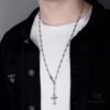 High-Version Chrome Hearts Cross Retractable Adjustable Integrated Chain, Popular Style Worn by Many Influencers, Total Length 65cm