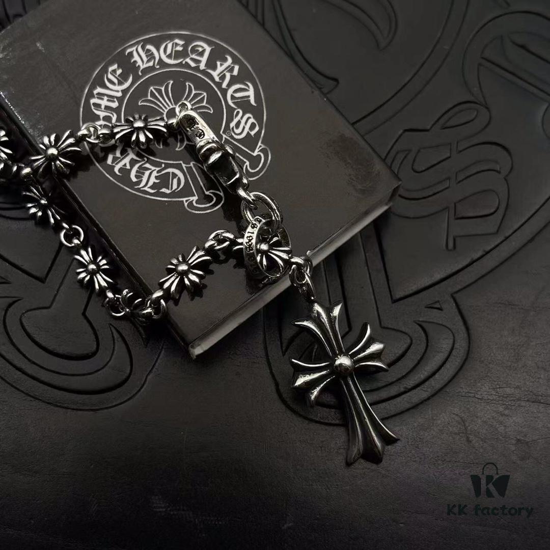 High-Version Chrome Hearts Cross Retractable Adjustable Integrated Chain, Popular Style Worn by Many Influencers, Total Length 65cm