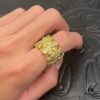 CHROME HEARTS High-Replica Crooked Cross 22K Gold Diamond-Inlaid Burial Cross Ring