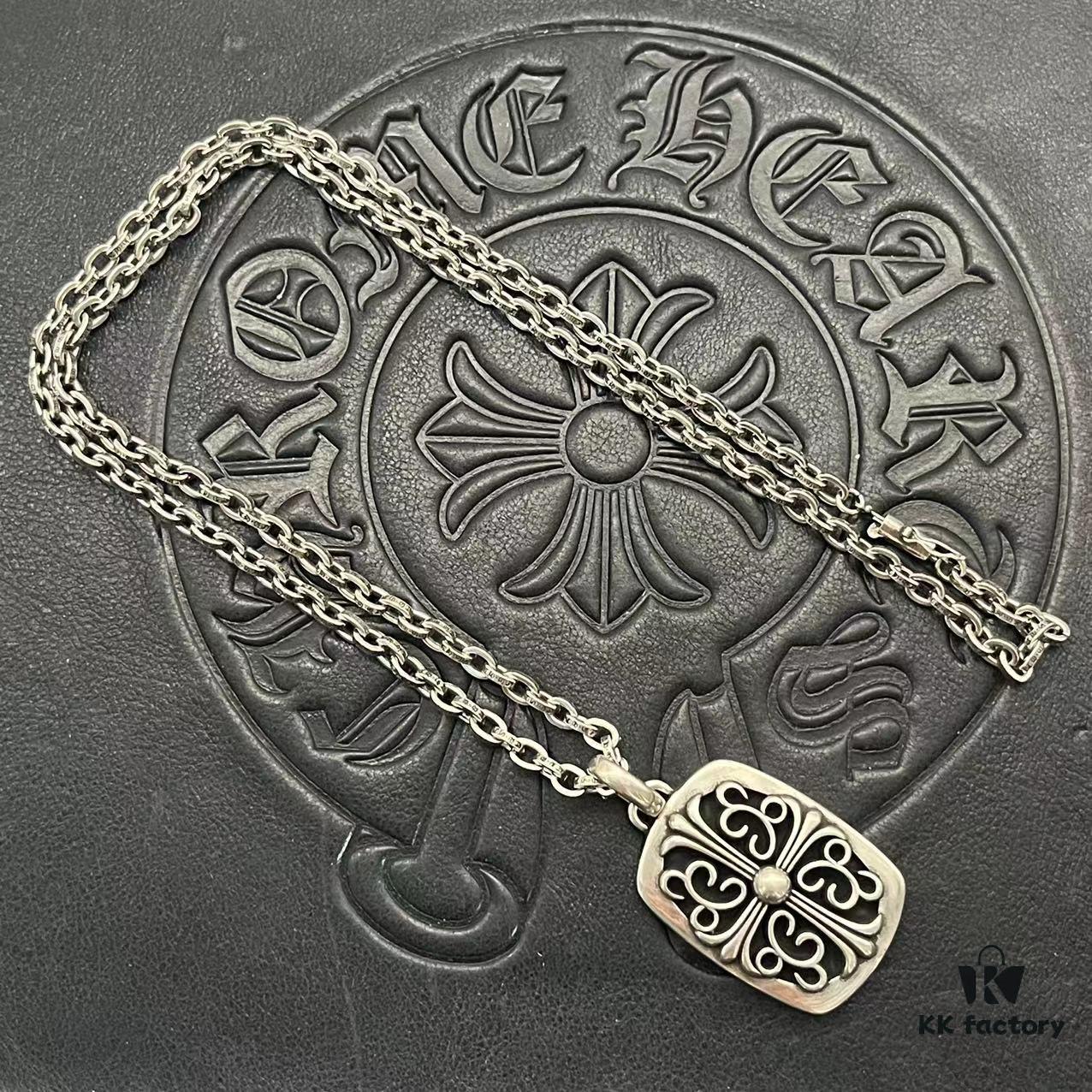 CHROME HEARTS High-Quality Cross with Vine Motif Pendant Necklace, Size: 60CM