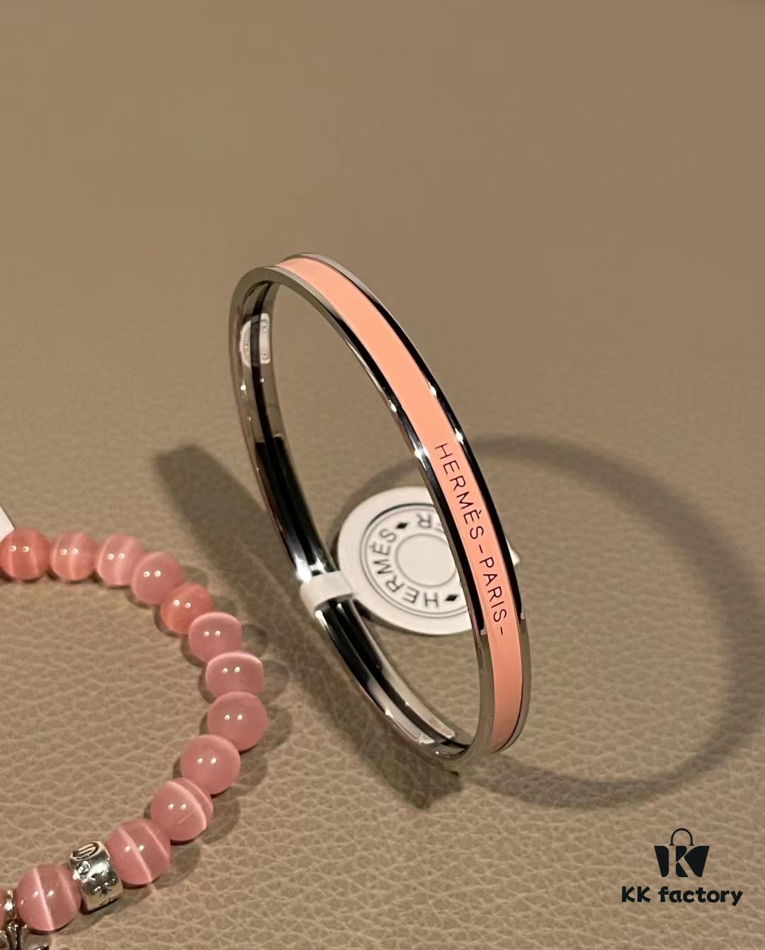 69300c2612f62673a6fabd15 Cute Chrome Heart Cat's Eye Bracelet and Hermes Enamel Bangle