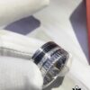 69300c3112f62673a6fabd27 Perfect Couple Ring | US Size 6 7 8 9 10 mm Inner Diameter | Rotatable Double Bands | Pendant-Inspired Design | Boucheron Quatre Radiant Style | Brilliant Diamonds with Ribbon-Line Engraving, Black Ceramic Diamond Pattern