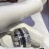 69300c3112f62673a6fabd29 Perfect Couple Ring | US Size 6 7 8 9 10 mm Inner Diameter | Rotatable Double Bands | Pendant-Inspired Design | Boucheron Quatre Radiant Style | Brilliant Diamonds with Ribbon-Line Engraving, Black Ceramic Diamond Pattern