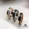 69300c3312f62673a6fabd2c Boucheron Quatre Radiant Series Rotating Ring with Four Rows of Brilliant Diamonds, Ribbon-Line Engraving, and Black Ceramic Diamond Pattern
