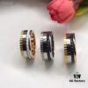 69300c3512f62673a6fabd2e Boucheron Quatre Radiant Series Rotating Ring with Four Rows of Brilliant Diamonds, Ribbon-Line Engraving, and Black Ceramic Diamond Pattern