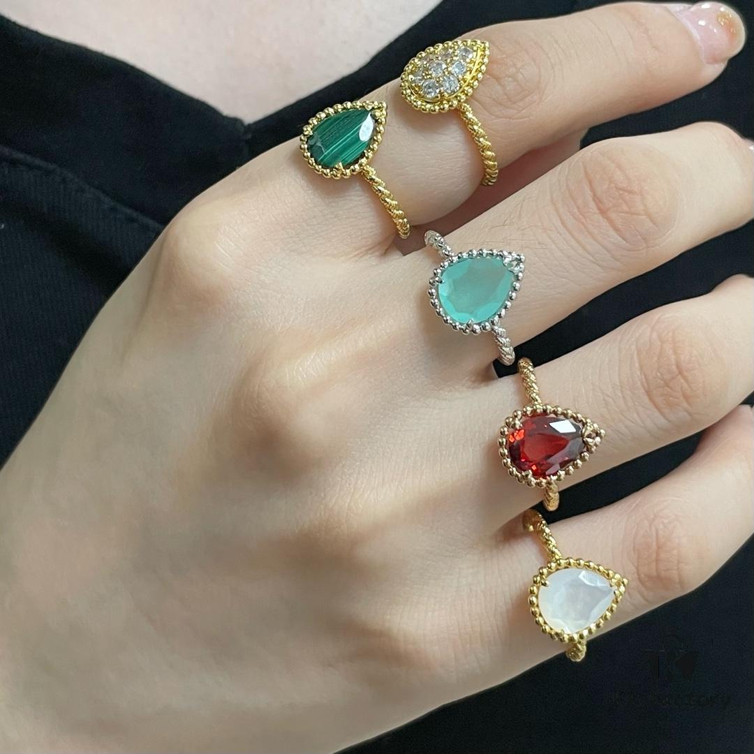 69300c5612f62673a6fabd66 Boucheron Chalcedony Single Teardrop Ring, Bohemian Teardrop Design Inspired by 'Love and Protection'