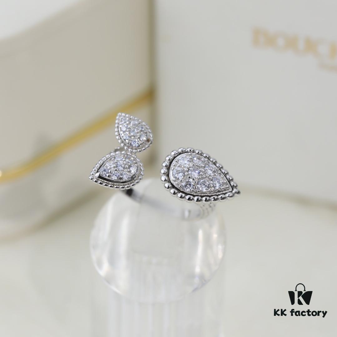 69300c6a12f62673a6fabd88 Boucheron Goutte Ring 💧 SERPENT BOHÈME Ring 💍 Classic and Modern, Diamond-Paved Drop Design with Delicate Yellow Gold Pearl Surround, Contemporary Aesthetic, Thick Gold Plating, Branded Boucheron Open Ring, One Size Fits All, Exquisitely Beautiful to Wear 👼