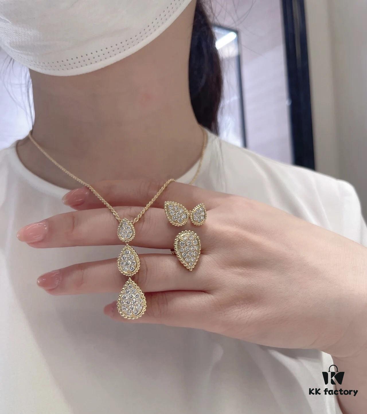 69300c6c12f62673a6fabd8d Boucheron Goutte Ring 💧 SERPENT BOHÈME Ring 💍 Classic and Modern, Diamond-Paved Drop Design with Delicate Yellow Gold Pearl Surround, Contemporary Aesthetic, Thick Gold Plating, Branded Boucheron Open Ring, One Size Fits All, Exquisitely Beautiful to Wear 👼