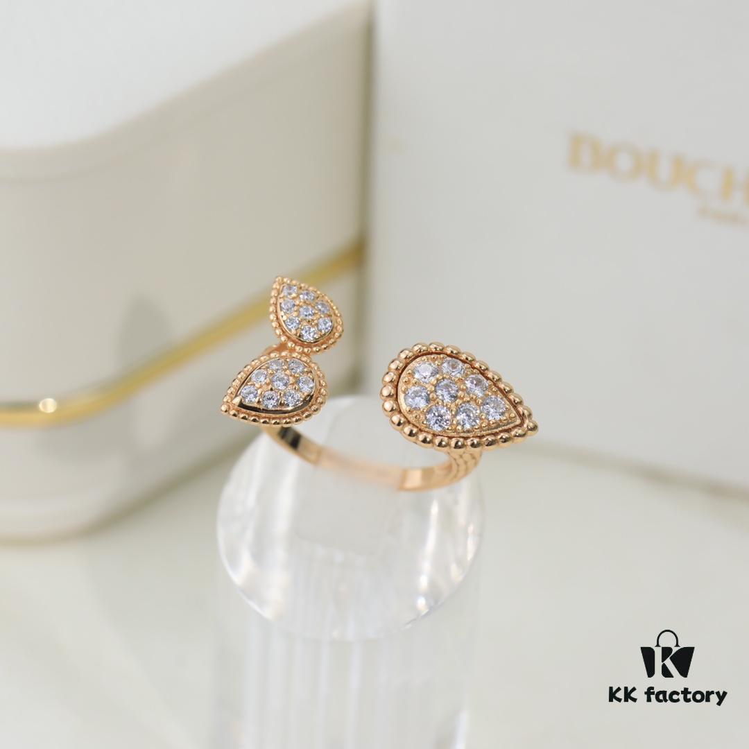 69300c6c12f62673a6fabd8f Boucheron Goutte Ring 💧 SERPENT BOHÈME Ring 💍 Classic and Modern, Diamond-Paved Drop Design with Delicate Yellow Gold Pearl Surround, Contemporary Aesthetic, Thick Gold Plating, Branded Boucheron Open Ring, One Size Fits All, Exquisitely Beautiful to Wear 👼