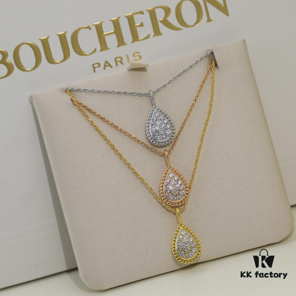 69300c6d12f62673a6fabd90 Boucheron Goutte Necklace 💧 SERPENT BOHÈME Necklace, Classic and Modern Design with Diamond-Paved Drop Pendant Surrounded by Delicate Yellow Gold Beads, Thick Gold Plating, Branded Logo, Adjustable Length 45cm, Exquisite for Every Occasion 👼 Large Drop Necklace. Brand Story: The Water Drop Symbolizes 'For the One You Love Most'