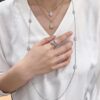 69300c7412f62673a6fabd9d Boucheron Goutte de Rose Necklace 💧 SERPENT BOHÈME Necklace. Classic and modern, featuring a teardrop-shaped pendant embellished with pave diamonds, surrounded by delicate yellow gold beads, embodying contemporary aesthetics. Thick gold plating, logo-engraved Boucheron necklace, adjustable length 45cm for a stunning fit 👼