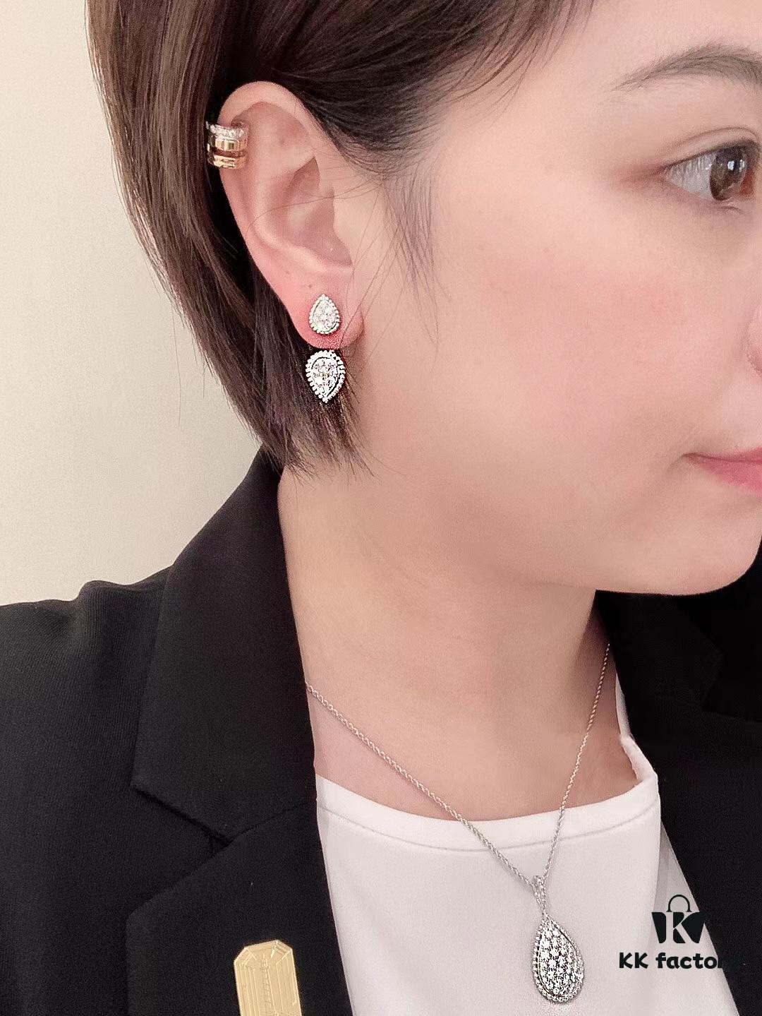 69300c9112f62673a6fabde7 Boucheron Goutte D'eau Earrings ☀️ SERPENT BOHÈME Drop Stud Earrings with Diamonds and Yellow Gold