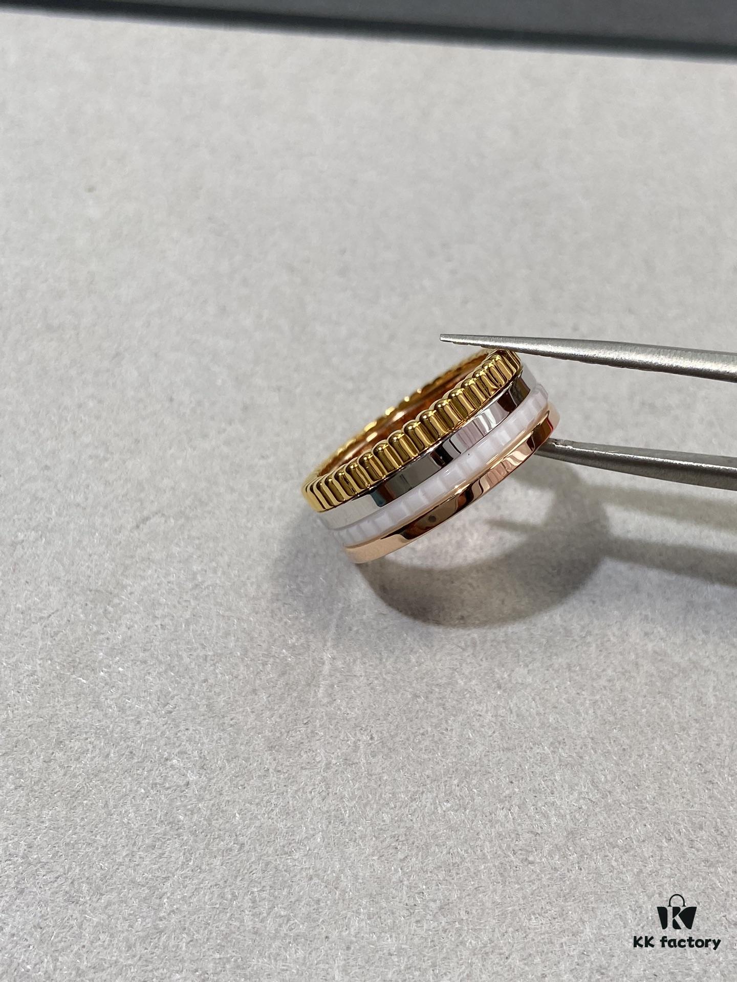 69300c9c12f62673a6fabdf7 White Ceramic + Rose Gold + White Gold Two-Tone Boucheron Wedding Bands