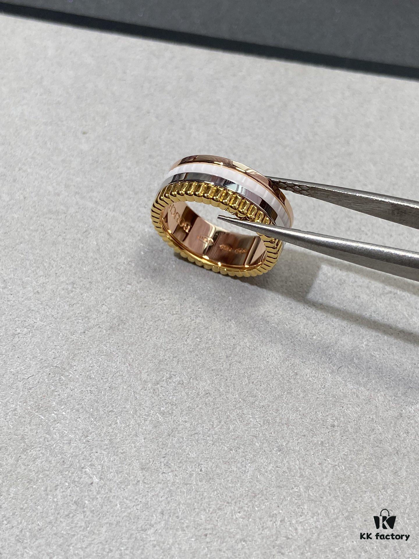 69300c9c12f62673a6fabdf8 White Ceramic + Rose Gold + White Gold Two-Tone Boucheron Wedding Bands